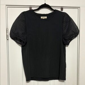 Black Puff Sleeve Top